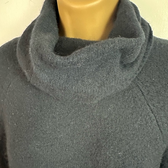 All Saints Black Tula Wool Blend Turtleneck Chunky Knit W/Mesh Skirt Dress XS - Picture 11 of 16